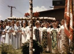 Bei der Feierlichkeiten zum 50jährigen Bestehen des Knappenvereins Kropfmühl, 1953